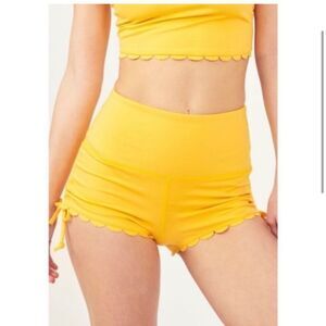 Free People Yellow Athletic Shorts